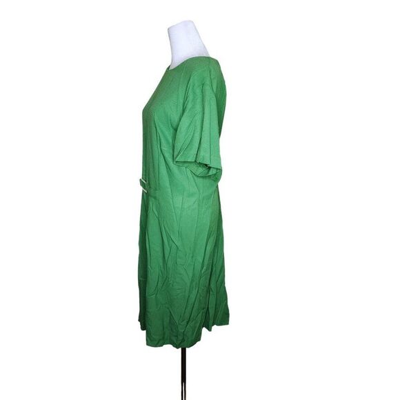 Vintage 90s Short Sleeve Shift Dress Womens Plus Size 20 Green Volump - Picture 2 of 7
